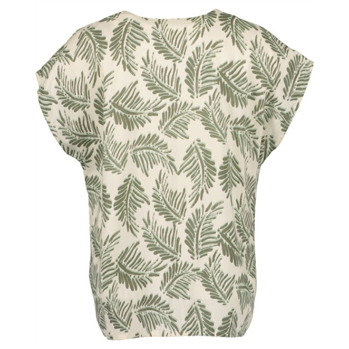 Blue Seven T-shirt blad print kiesel 180313